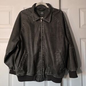 Dark Gray Wild Fable Bomber Jacket Faux Leather M